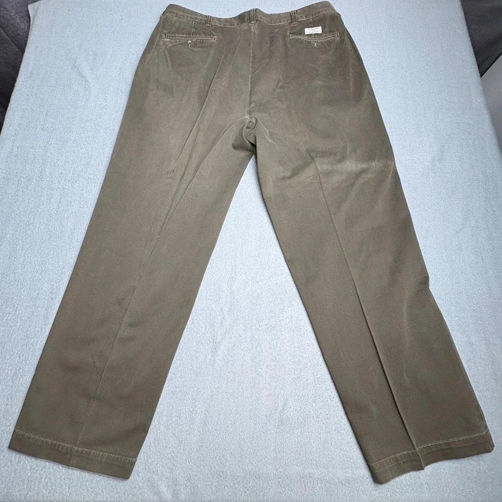 Polo Ralph Lauren Andrew Pant Mens 40x30 Brown Cotton Pleated Chino Trousers